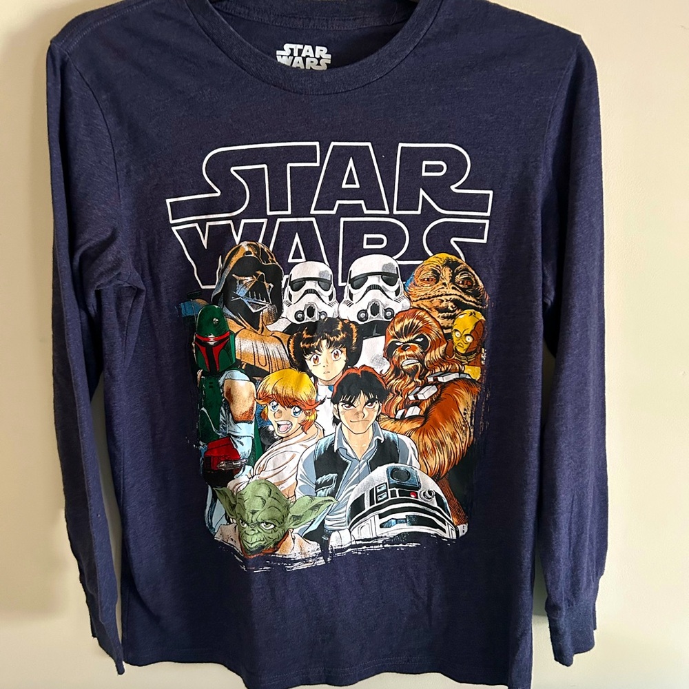 Boys Star Wars by Mad Engine long sleeve deep navy teeshirt.  Size large